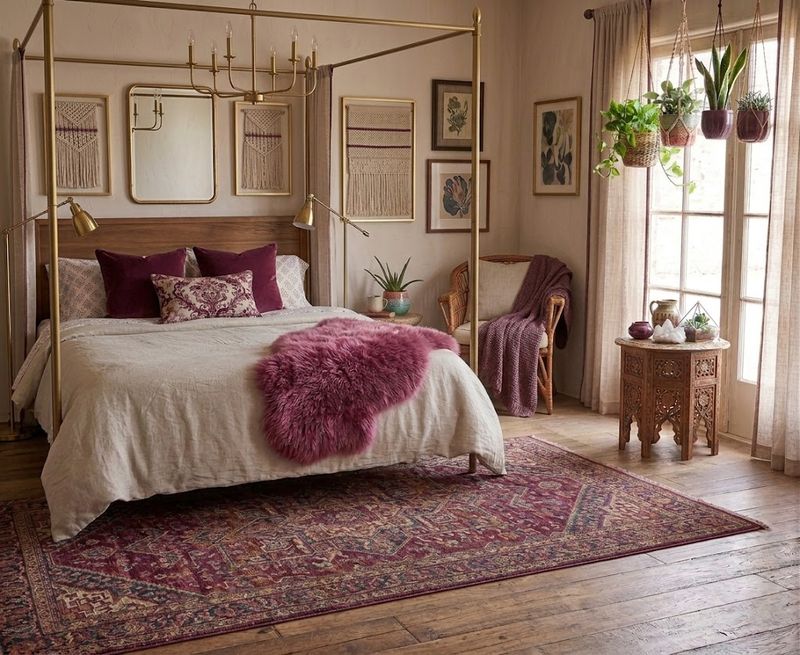Genuine Single Pelt Australian Sheepskin - Dark Rose