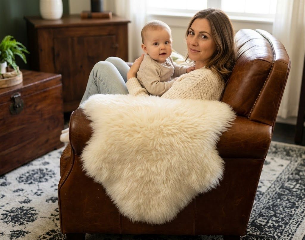 Genuine Single Pelt Australian Sheepskin - Linen