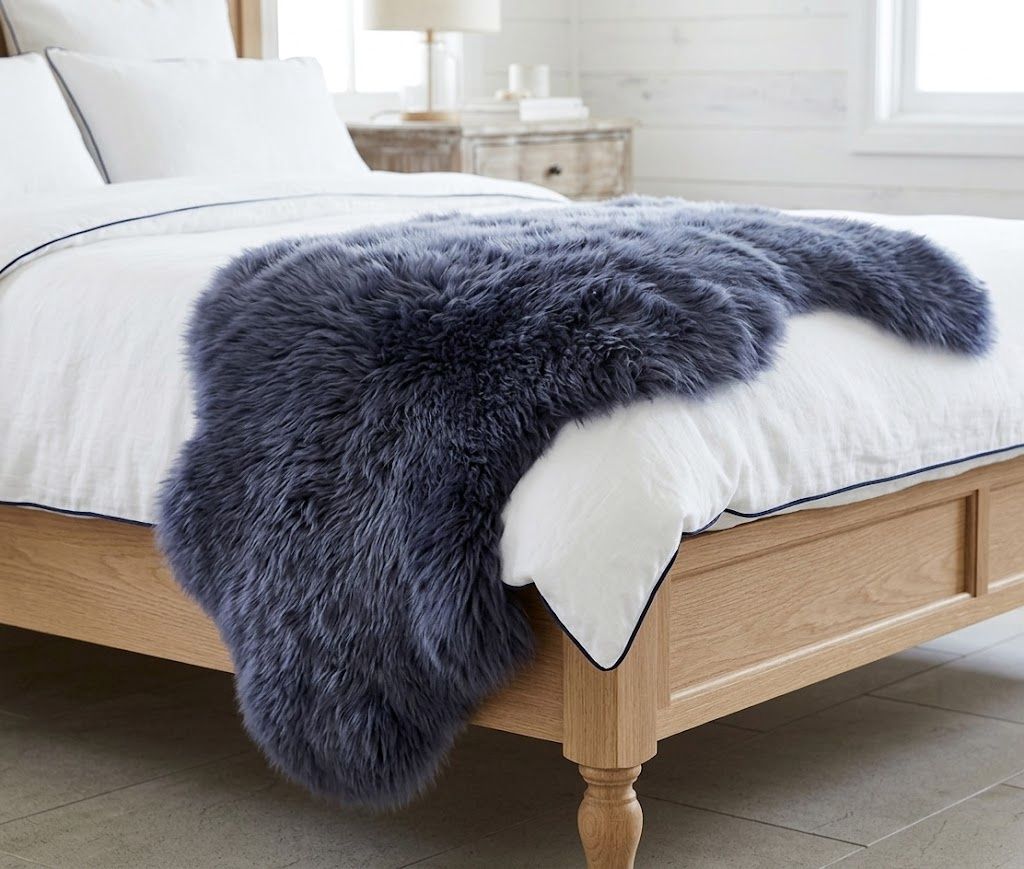 Genuine Single Pelt Australian Sheepskin - Bluestone