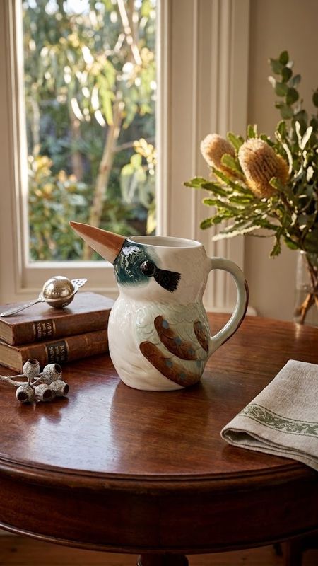 Kookaburra Hand Painted Ceramic Jug