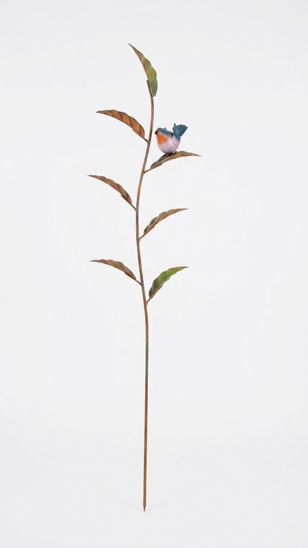 Bluebird on Branch - Stake Metal Art