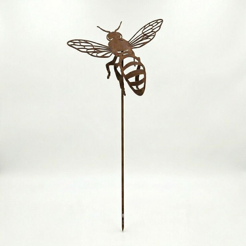 3D Bee on Long Stake Metal Art Australian Made