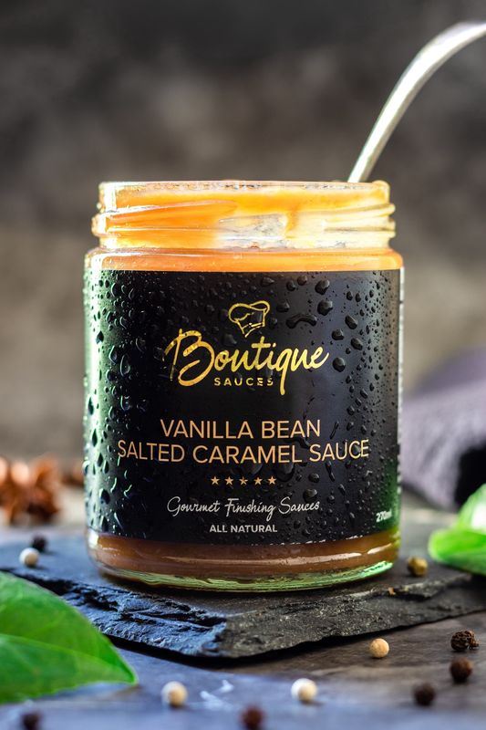 Boutique Sauces' Vanilla Bean and Salted Caramel Sauce