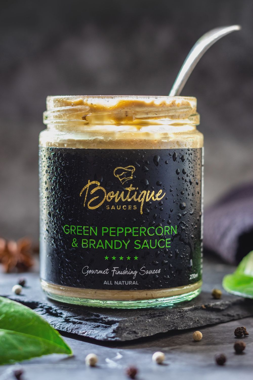 Boutique Sauces' Green Peppercorn &amp; Brandy Sauce