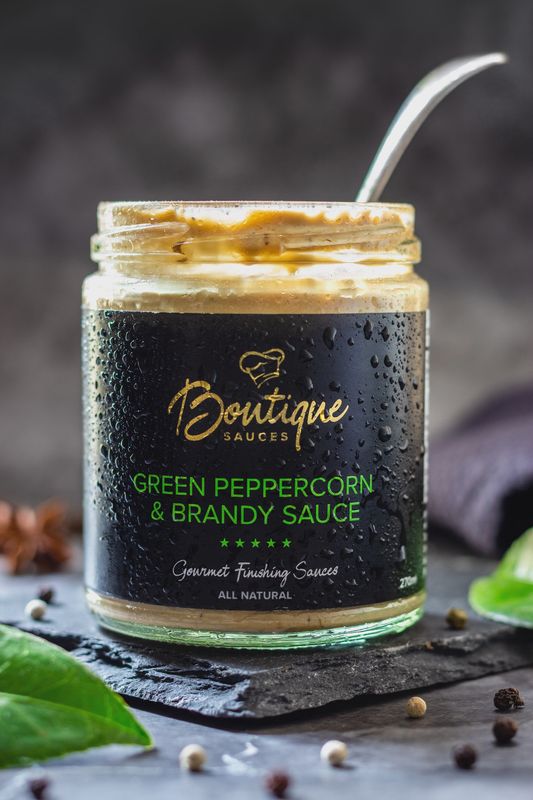 Boutique Sauces' Green Peppercorn &amp; Brandy Sauce