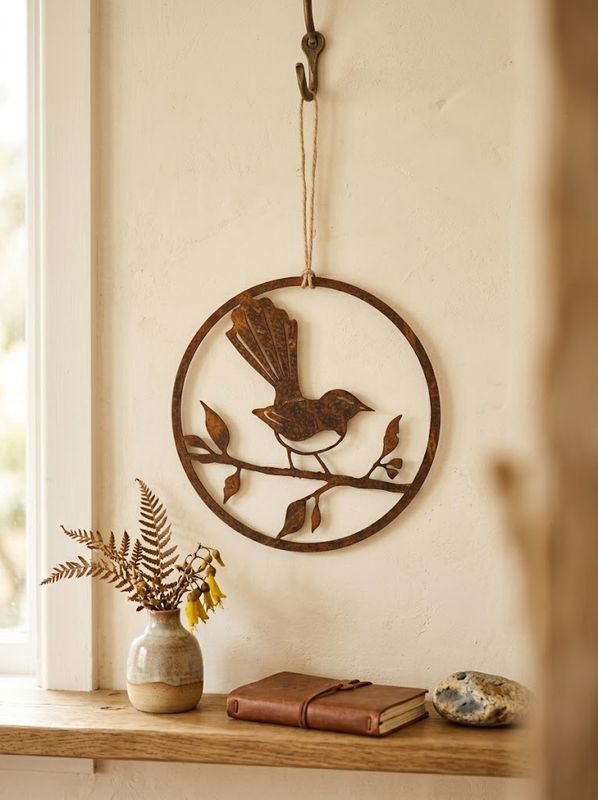 Willy Wagtail Metal Art 20cm Wall Hanging Australian