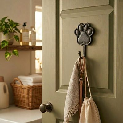 Pawfect Dog/Cat Paw Print Cast Iron Wall Hook