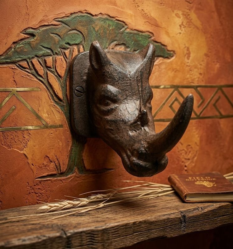 Rhino Rhinoceros Cast Iron Wall hook