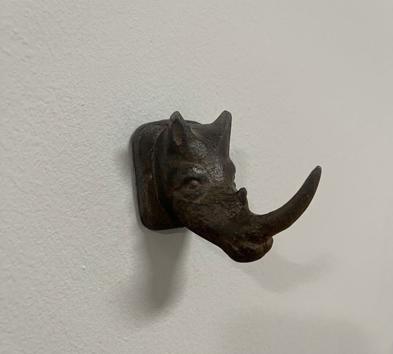 Rhino Rhinoceros Cast Iron Wall hook