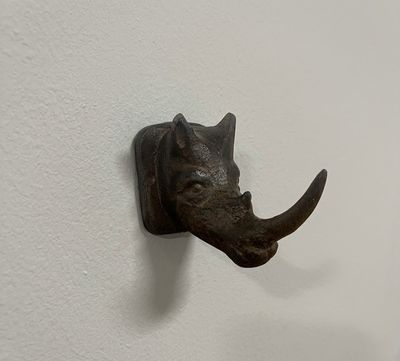 Rhino Rhinoceros Cast Iron Wall hook