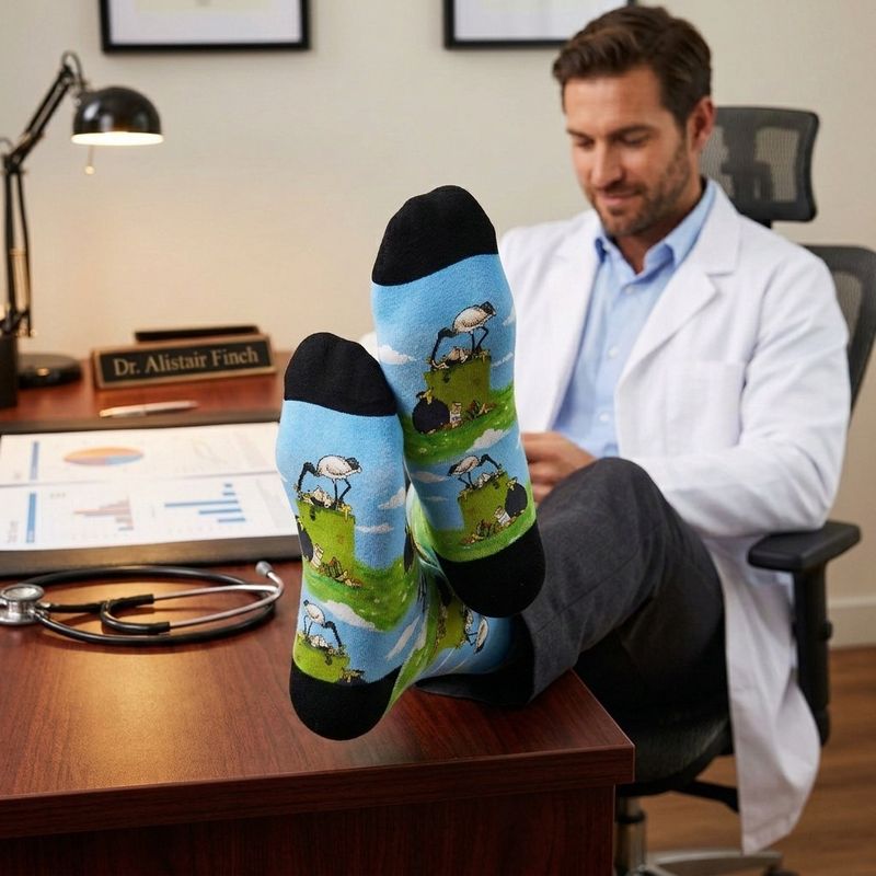 Cheeky Ibis/Bin Chicken socks W9+ Men 9-14