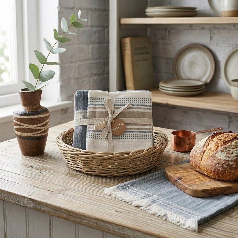 Country Manor Cotton Tea Towels set of 3 Blue