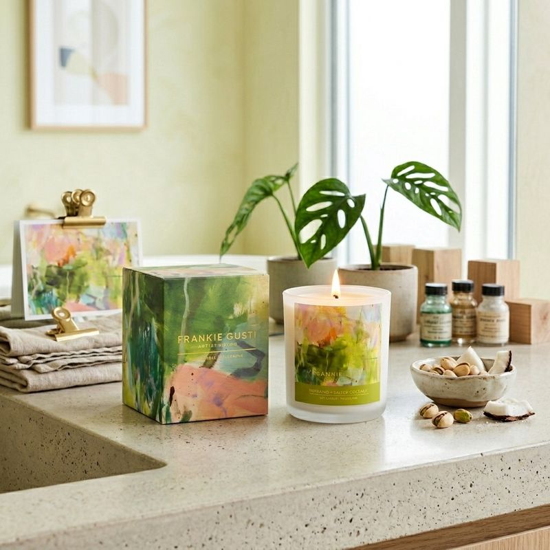 Pistaschio &amp; Salted Coconut Frankie Gusti Artist Candle