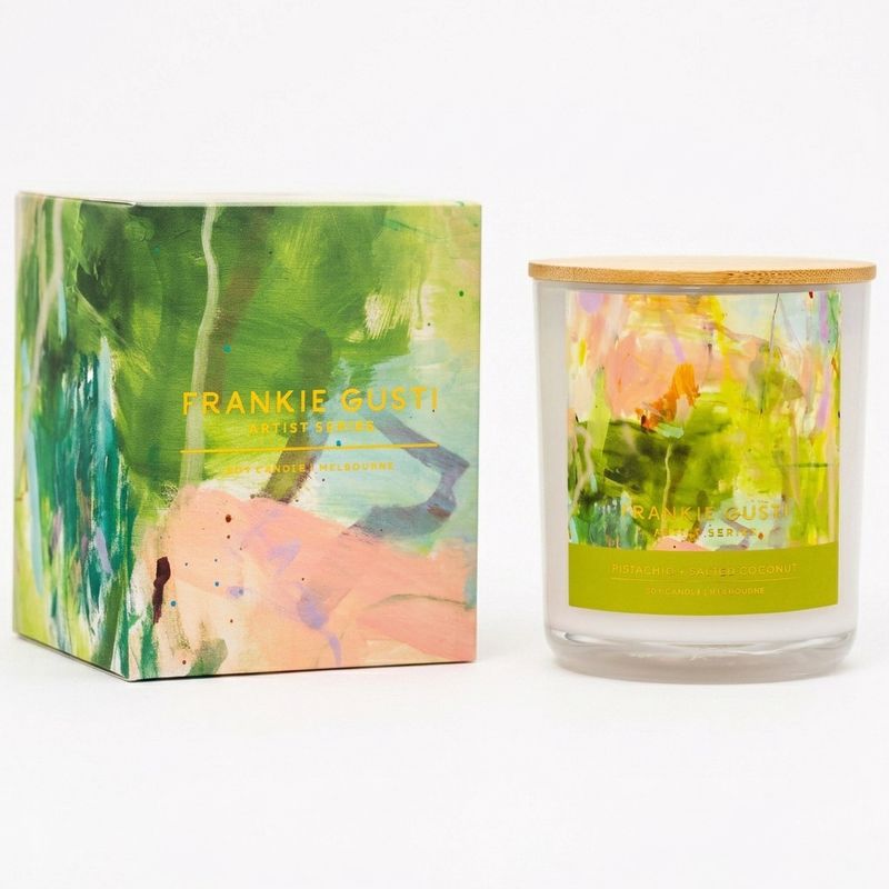 Pistaschio &amp; Salted Coconut Frankie Gusti Artist Candle