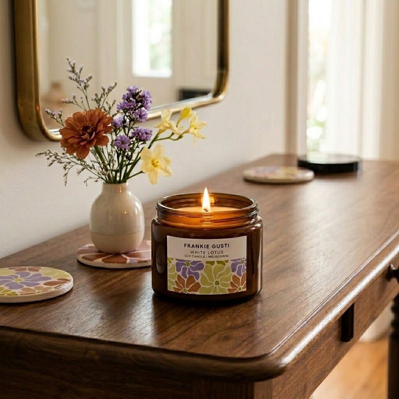 White Lotus Big Honey Frankie Gusti Artist Series Candle