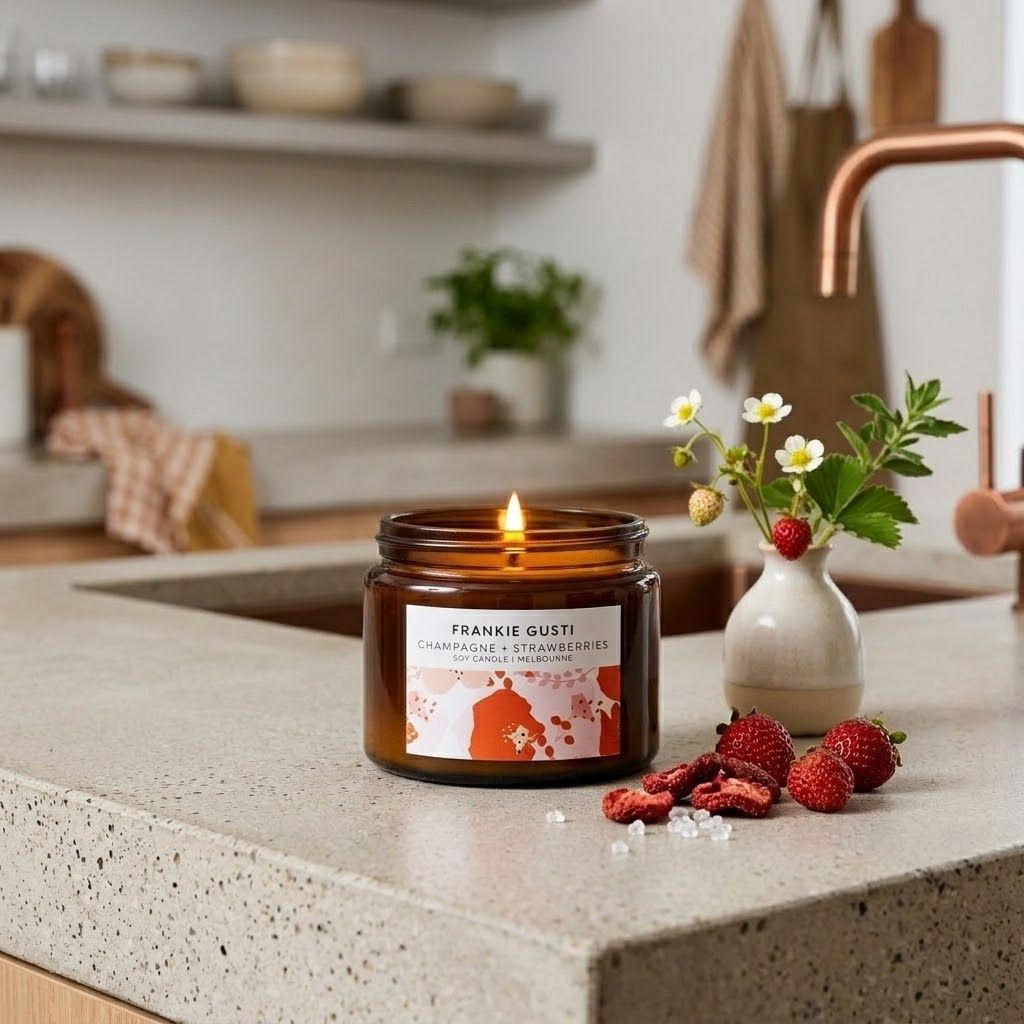 Champagne &amp; Strawberries Frankie Gusti Candle