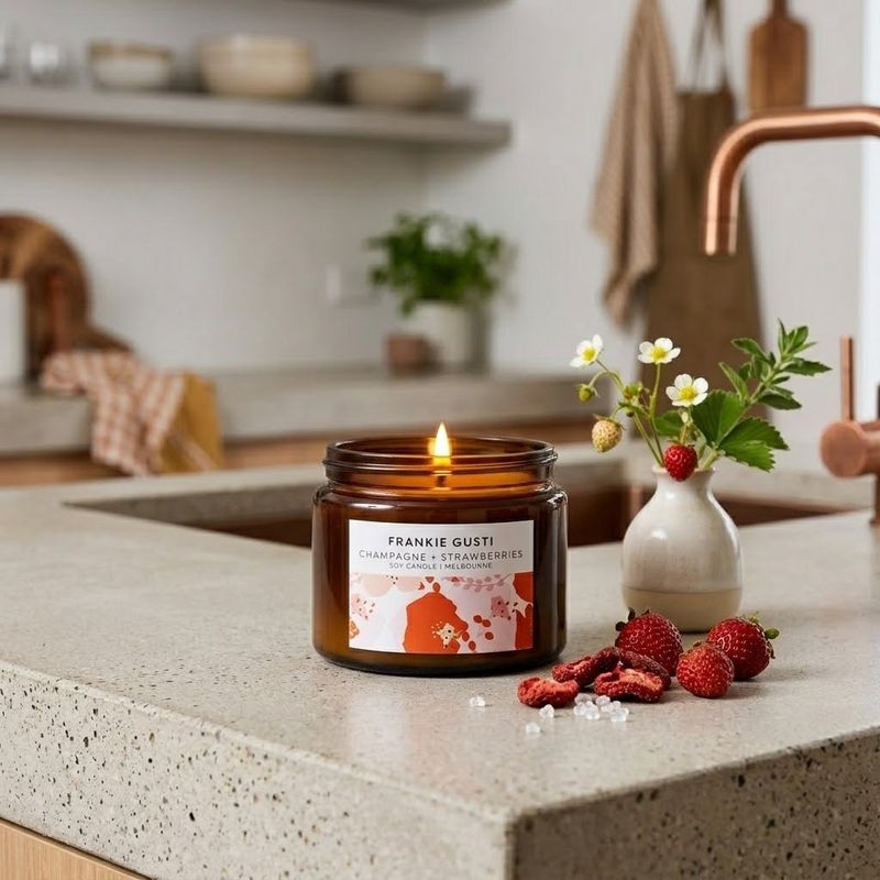 Champagne &amp; Strawberries Frankie Gusti Candle