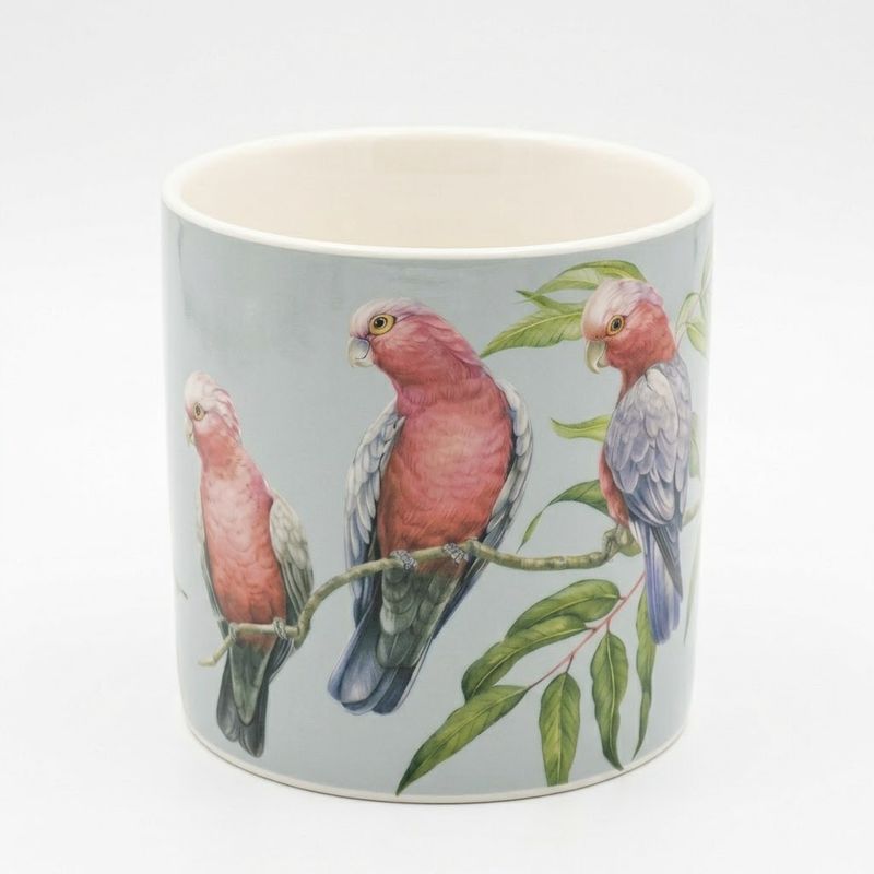 Pink Galahs Ceramic Planter Pot