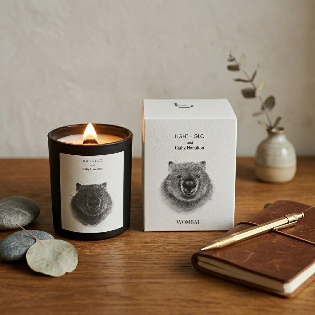 Cathy Hamilton Wombat Candle, Size: 200g