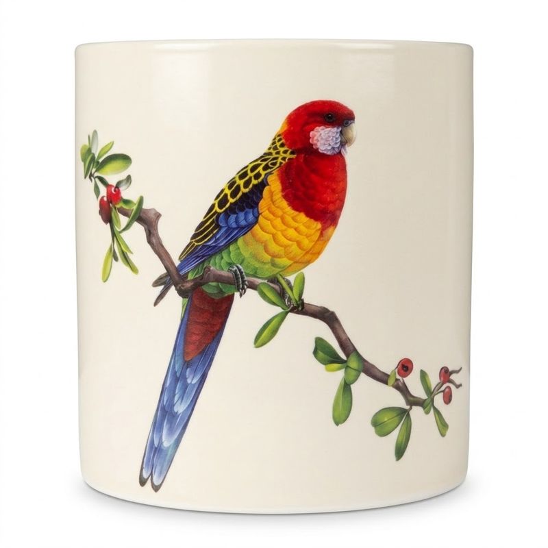 Eastern Rosella Bird Planter Pot w/drainage plug