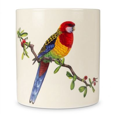 Eastern Rosella Bird Planter Pot w/drainage plug