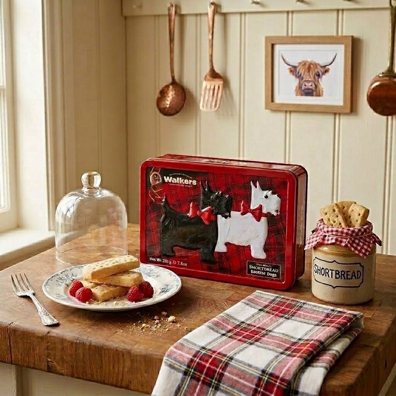 Walkers Scottie Dogs Black &amp; White Tin
