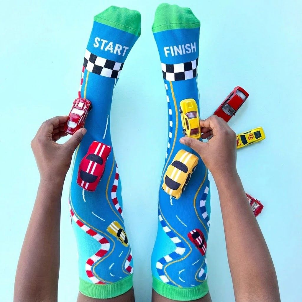 MADMIA Racing Car Socks ages 6-99