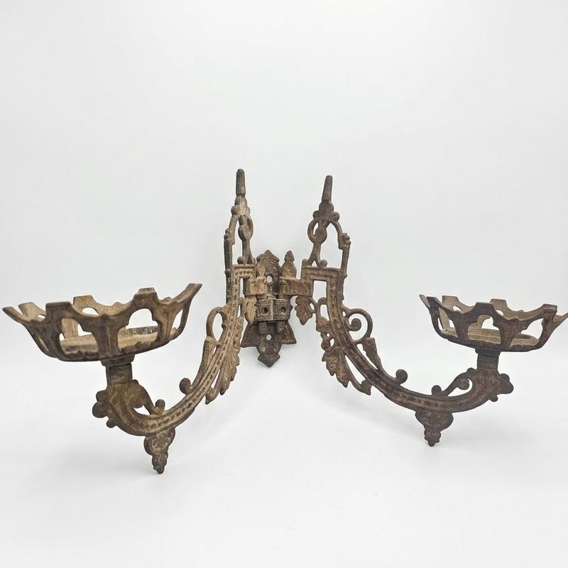 Cast Iron Ornate Wall Sconces w/Wall Bracket