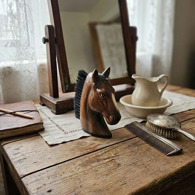 Mid Century Ceramic Horse Clothes Brush