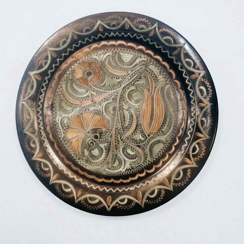 Etched Copper Wall Hanging Plate