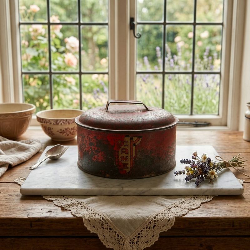 1930s/1940s Art Deco Red Cake Tin