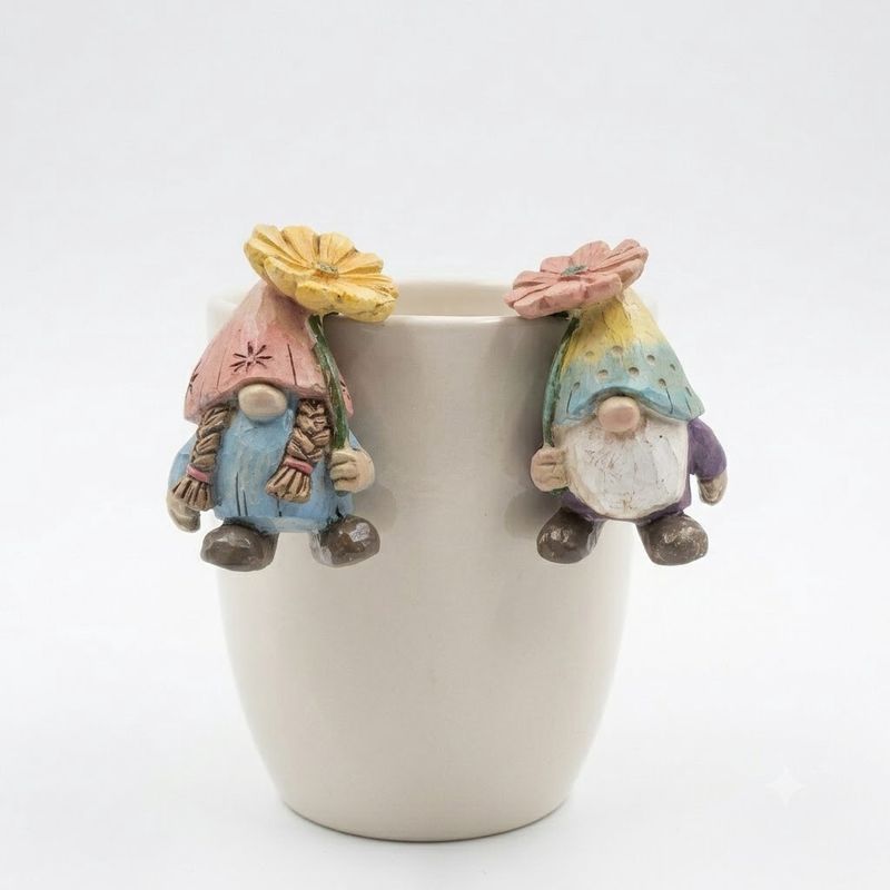 Set of 2 Gnomes w/Flowers Pot Hangers