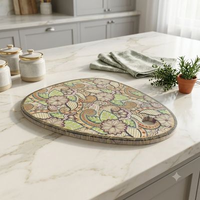 Boho Ceramic Trivet/Serving Platter