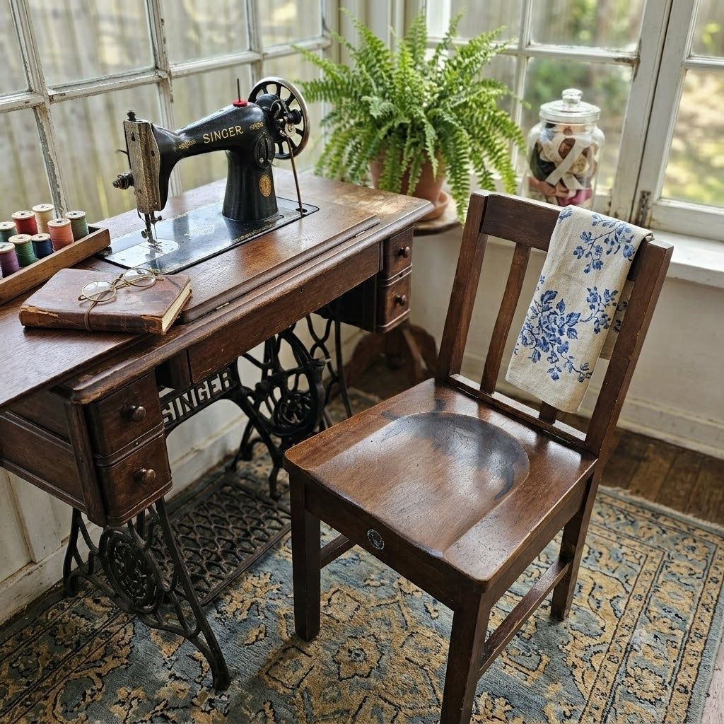 Bebarfald Bluebird Sewing Chair w/Storage
