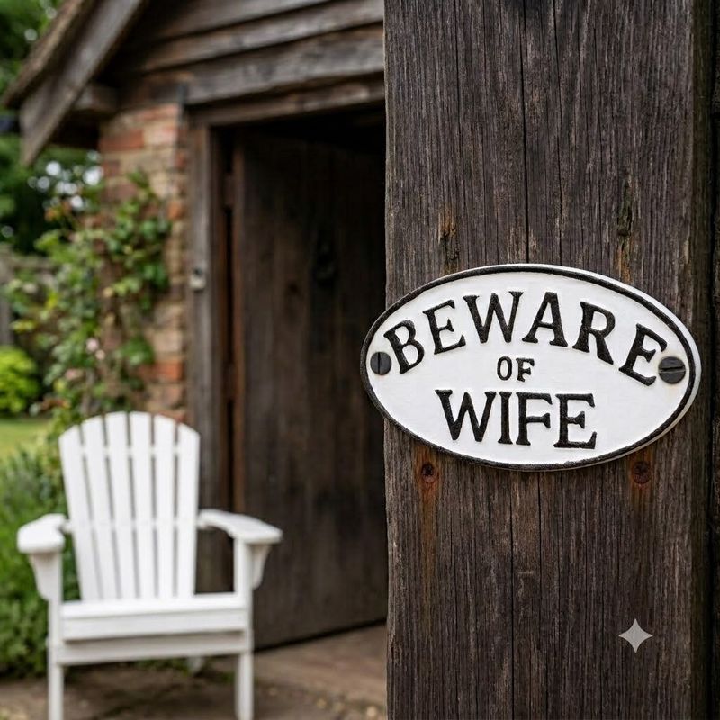 Beware of Wife Cast Iron Sign