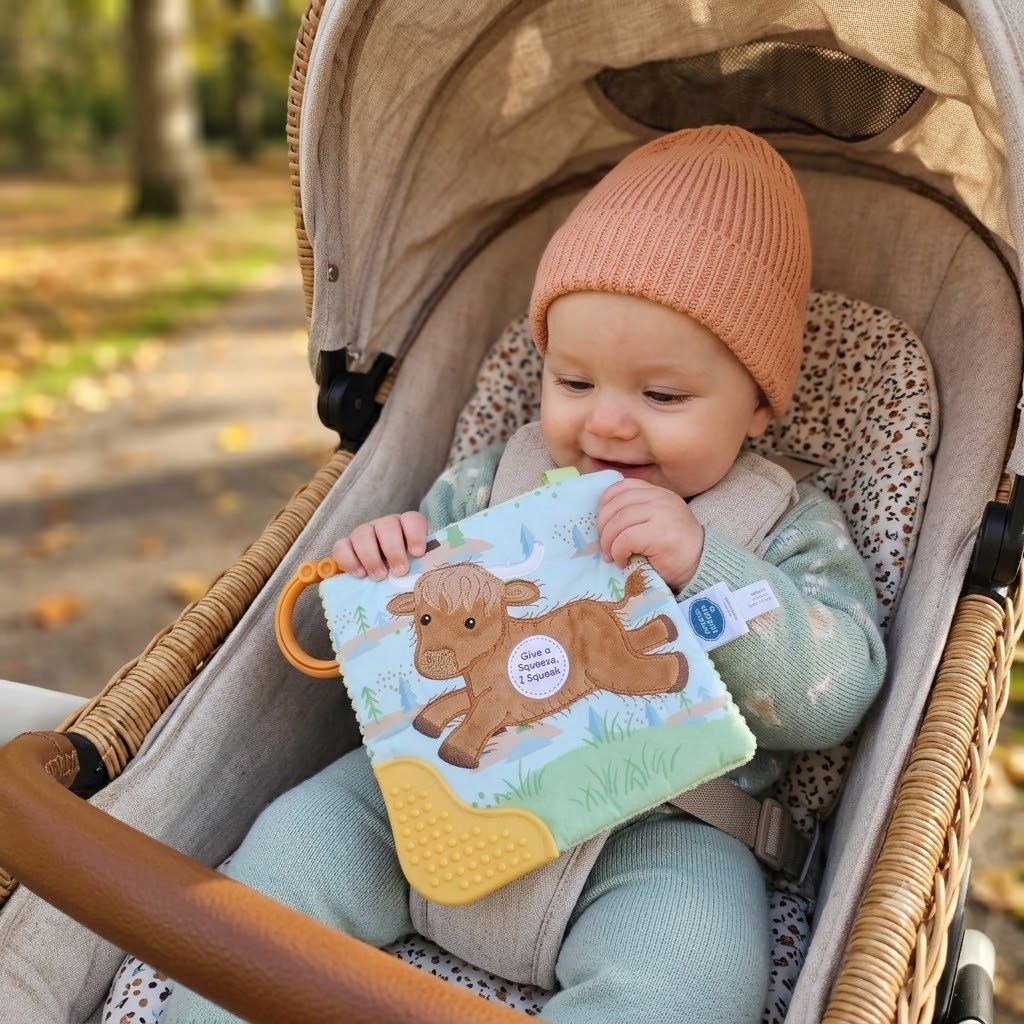 Highland Cow Baby Crinkle Teether