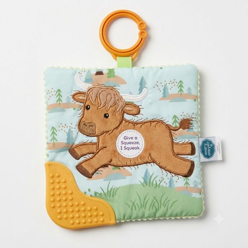 Highland Cow Baby Crinkle Teether