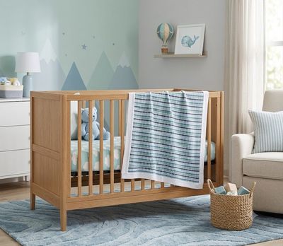 Confetti Stripe Baby Blanket - Blue - 80cm x 100cm
