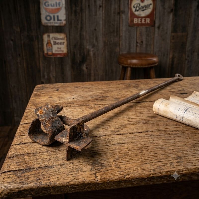 Vintage Branding Iron 'Cross V'
