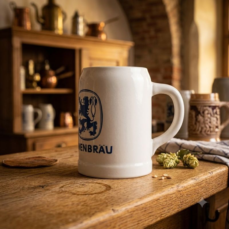 Lowenbrau Beer Stein Elischer Pottery - blue