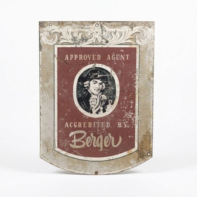 Berger Paint Enamel Vintage Double Sided Shop Sign