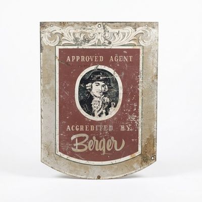 Berger Paint Enamel Vintage Double Sided Shop Sign