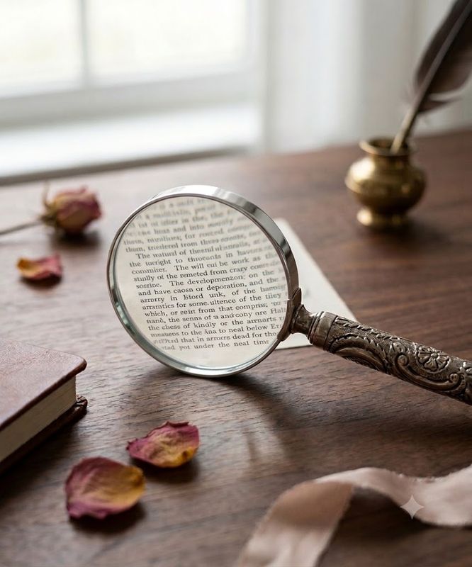 Embossed Antique Silver Magnifying Glass