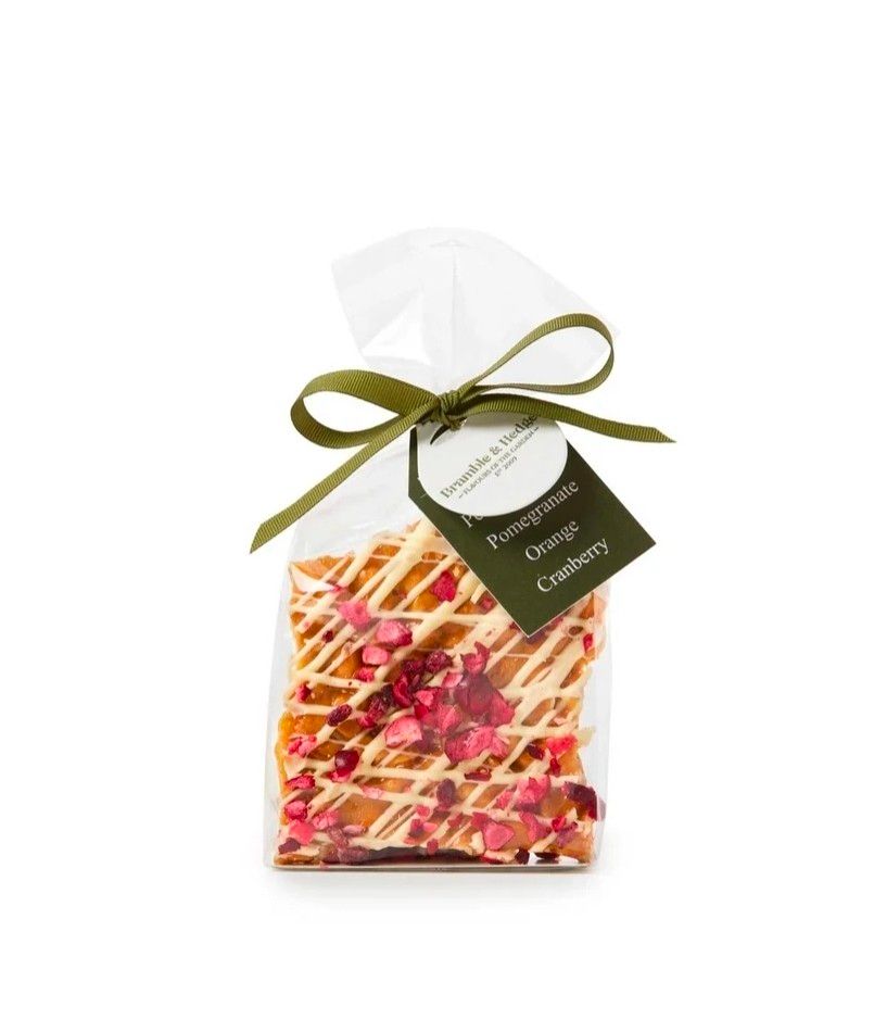 Pomegranate, Cranberry, Orange &amp; White Belgian Chocolate Peanut Brittle - 200g