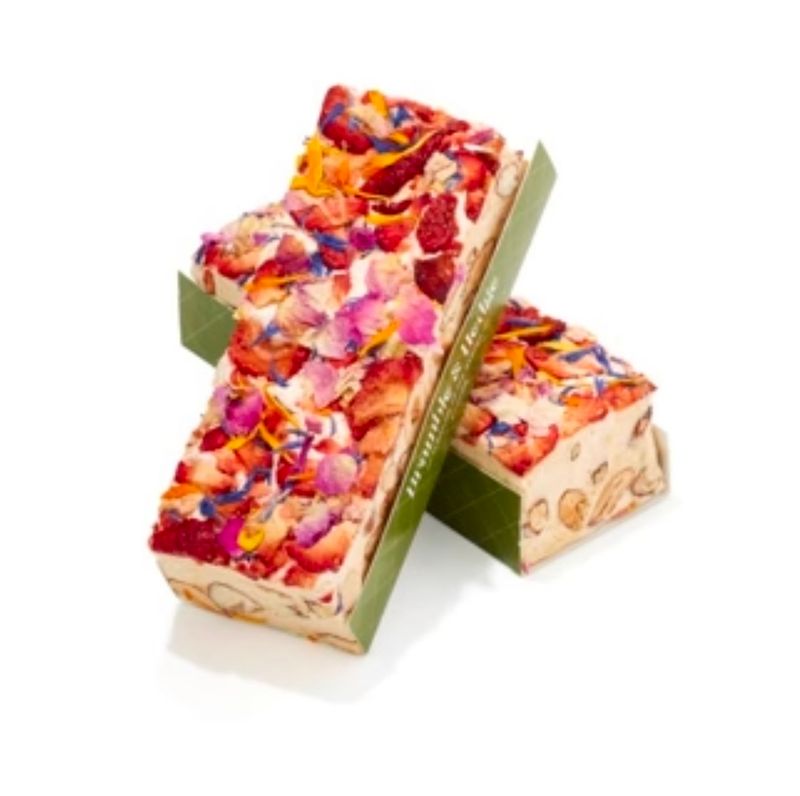 Strawberry, Elderflower &amp; Belgian White Chocolate Nougat - 150g