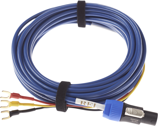 REL 3-aderige Speakon Baseline Blue high end subwooferkabel - CU koper voor high-level ingang vanaf 3,0 meter