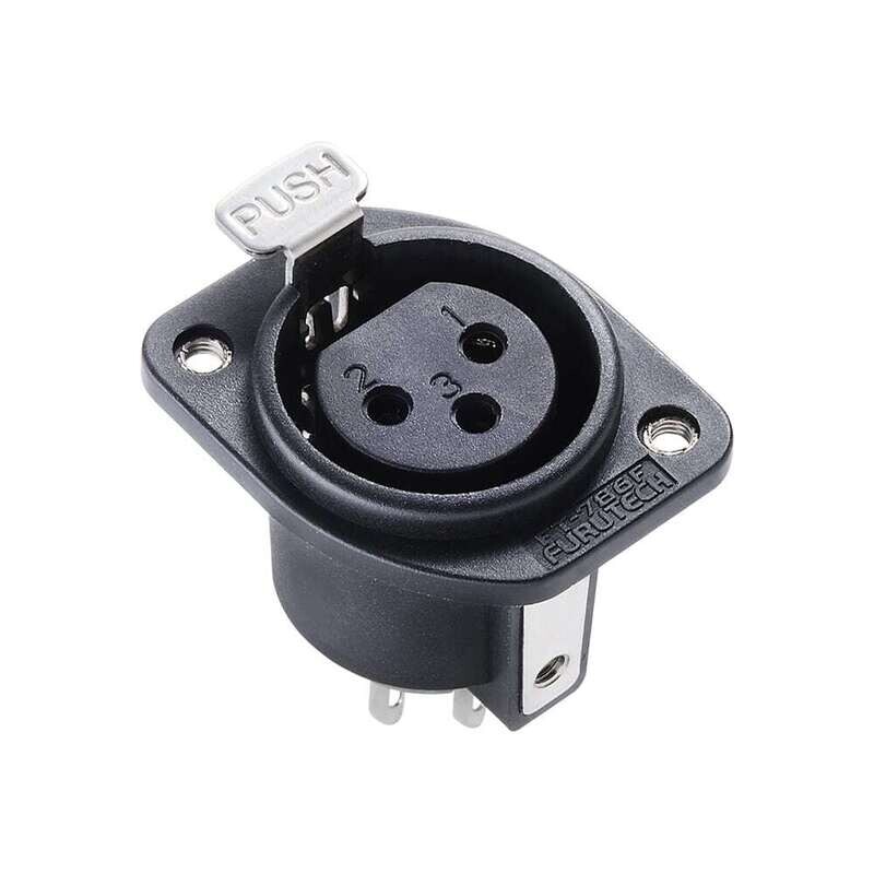 Furutech FT-786F (R) Rhodium XLR-chassisdeel female per stuk