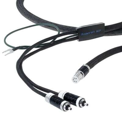 Furutech Project V1-T Tonearm cable silver hybrid Phono kabel 5-pins DIN naar RCA 1,2 meter