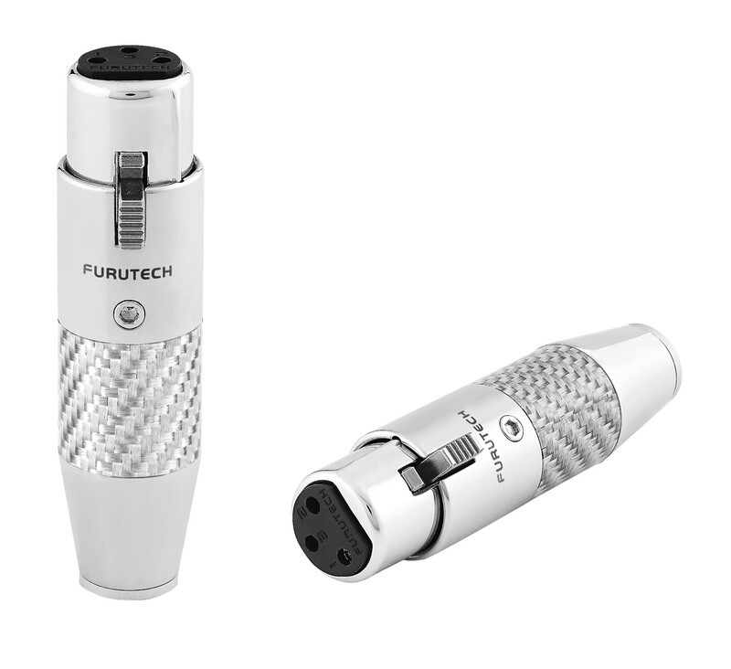 Furutech CF-602F (R) Rhodium NCF Female XLR connector tot Ø10mm per stuk