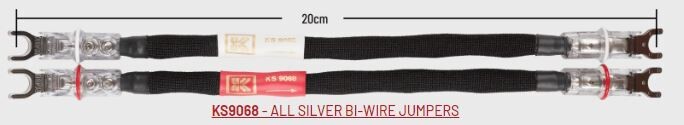Kimber Kable Select Series KS-9068 Bi-wiring zilveren Jumper banaanplug of spade set 4 stuks